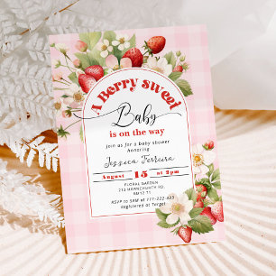 Berry Sweet Baby Erdbeerbaby Dusche Einladung