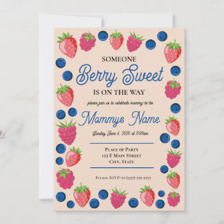 Berry Sweet Baby Invitation