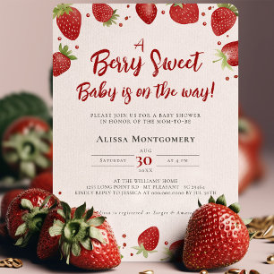 Berry Sweet Baby ist auf dem Weg Strawberry Dusche Einladung