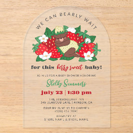 Berry Sweet Baby Neutral Strawberry Baby Shower Acryleinladungen