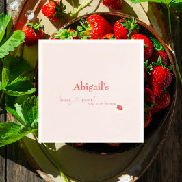 Berry Sweet Baby on Way Baby Shower Serviette