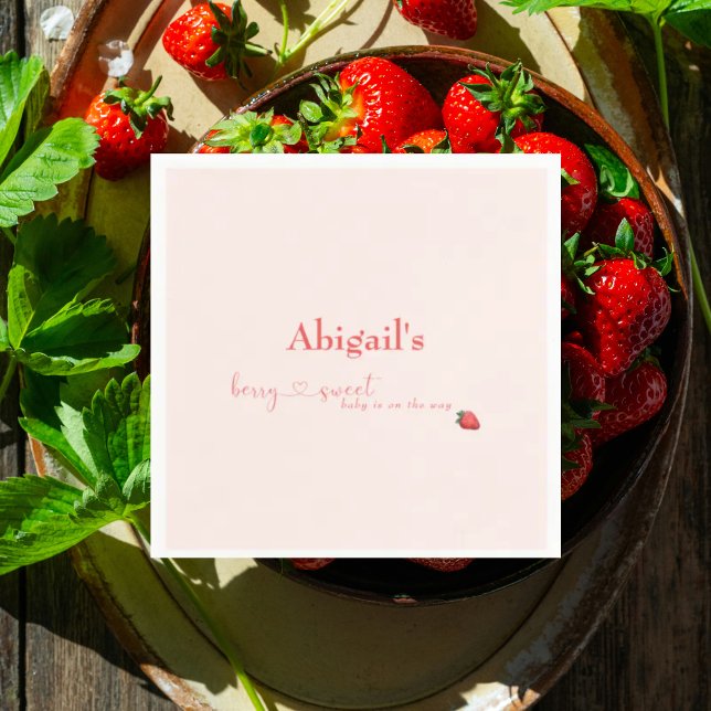 Berry Sweet Baby on Way Baby Shower Serviette (Von Creator hochgeladen)