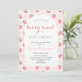 Berry Sweet Baby on Way Strawberry Baby Shower Einladung