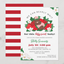 Berry Sweet Baby Pink Strawberry Girl Babydusche