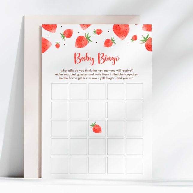 Berry Sweet Baby Shower Baby Bingo Game Card Einladung (Von Creator hochgeladen)