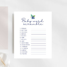 Berry Sweet Baby Shower Baby Word Scramble Game