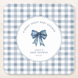 Berry Sweet Baby Shower Blueberry Bow Rechteckiger Pappuntersetzer