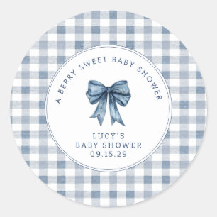 Berry Sweet Baby Shower Blueberry Bow Runder Aufkleber