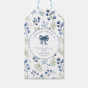 Berry Sweet Baby Shower Blueberry Bow Square Geschenkanhänger