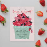 Berry Sweet Baby Shower Einladung Strawberry<br><div class="desc">Dieses beersüße Design verfügt über einen Korb frisch gepflückter Wasserfarbenbeeren in einem Beerenkorb. Zusammen mit einem spielerischen Herz-Script-Schriftart. Ändern Sie einfach die Hintergrundfarbe! Sehen Sie sich die gesamte Kollektion an,  um mehr passende Artikel zu finden!</div>