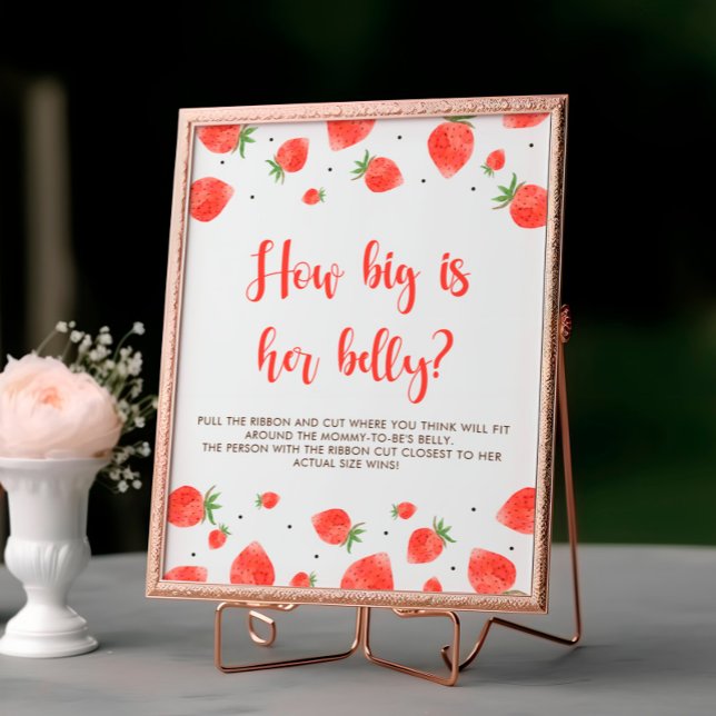 Berry Sweet Baby Shower Game Schild wie groß ist B (Von Creator hochgeladen)