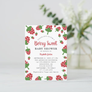 Berry Sweet Baby shower Invitation mignonne fraise