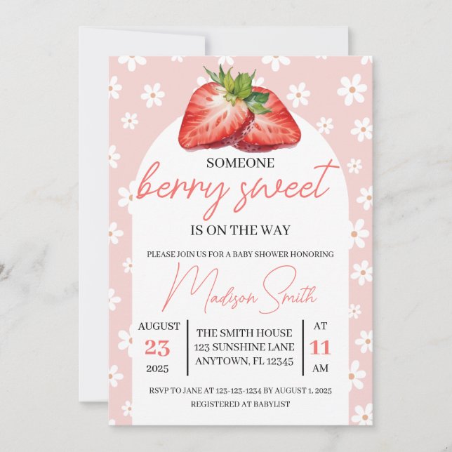Berry Sweet Baby Shower Invite Einladung (Vorderseite)