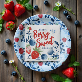 Berry Sweet Baby Shower Paper Plate Serviette