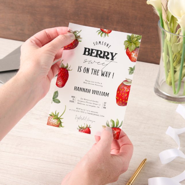 Berry Sweet Baby shower Party Invitation (Ordinateur de poche)