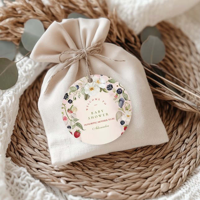 Berry Sweet Baby Shower Runder Aufkleber (Von Creator hochgeladen)