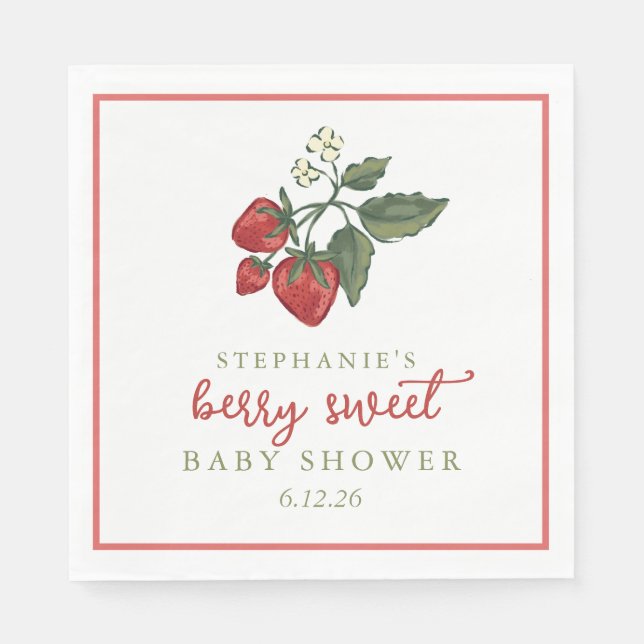 Berry Sweet Baby Shower Serviette (Vorderseite)