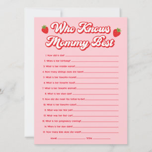 Berry Sweet Baby Shower Spiel Wer kennt Mama am be Einladung