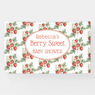 Berry Sweet Baby Shower Strawberries Blossom Banner
