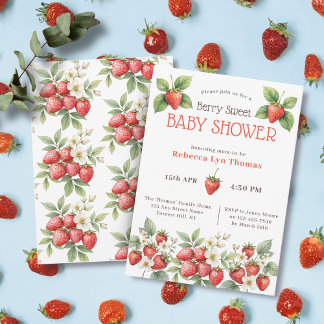 Berry Sweet Baby Shower Strawberries Einladung