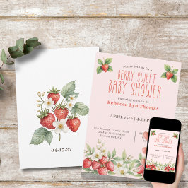 Berry Sweet Baby Shower Strawberries Einladung