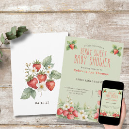 Berry Sweet Baby Shower Strawberries Einladung
