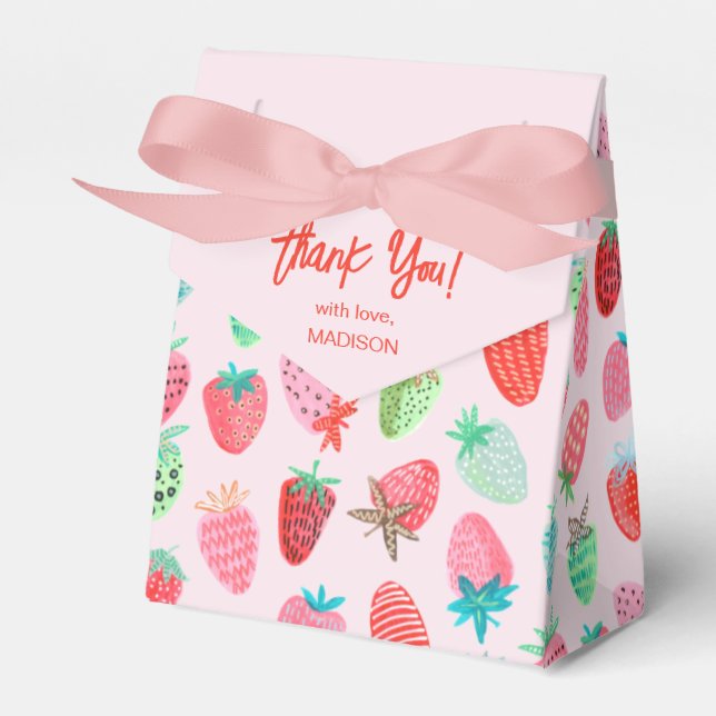 Berry Sweet Baby Shower Strawberry Geschenkschachtel (Vorderseite)