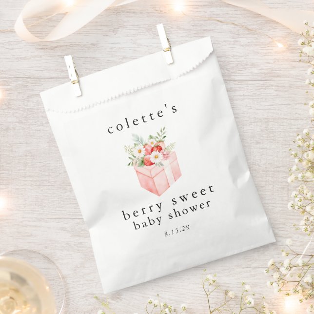 Berry Sweet Baby Shower Strawberry Geschenktütchen (Ausgeschnitten)