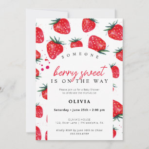 Berry Sweet Baby shower Strawberry Invitation
