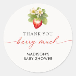 Berry Sweet Baby Shower Strawberry Runder Aufkleber