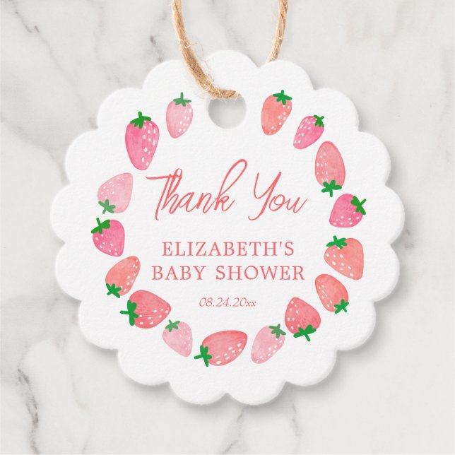 Berry Sweet Baby Shower Vielen Dank Geschenkanhänger (Vorderseite)