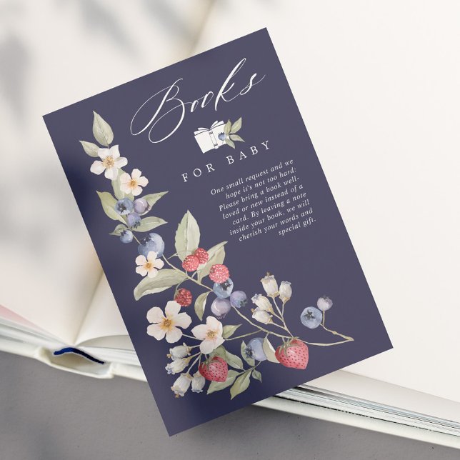 Berry Sweet Baby Shower Wild Berries & Flowers Begleitkarte (Berry Sweet Baby Shower Wild Berries & Flowers Enclosure Card)