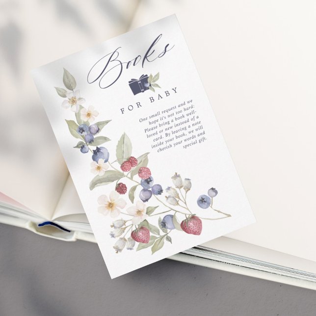 Berry Sweet Baby Shower Wild Berries & Flowers Begleitkarte (Berry Sweet Baby Shower Wild Berries & Flowers Enclosure Card)