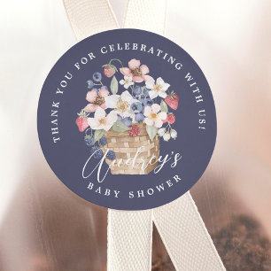 Berry Sweet Baby Shower Wild Berries Vielen Dank Runder Aufkleber