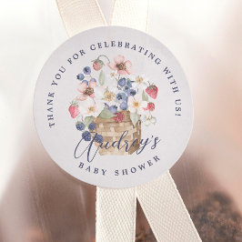 Berry Sweet Baby Shower Wild Berries Vielen Dank Runder Aufkleber