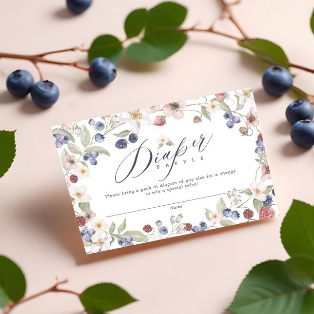Berry Sweet Baby Shower Wilde Berries & Blume Begleitkarte (Berry Sweet Baby Shower Wild Berries & Flowers Enclosure Card)