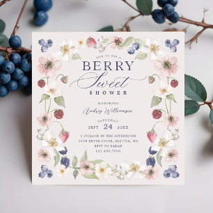 Berry Sweet Baby Shower Wilde Berries & Blume Einladung