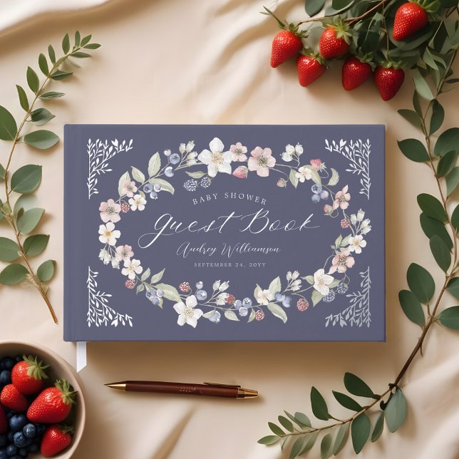 Berry Sweet Baby Shower Wilde Berries & Blume Gästebuch (Berry Sweet Baby Shower Wild Berries & Flowers Guest Book)