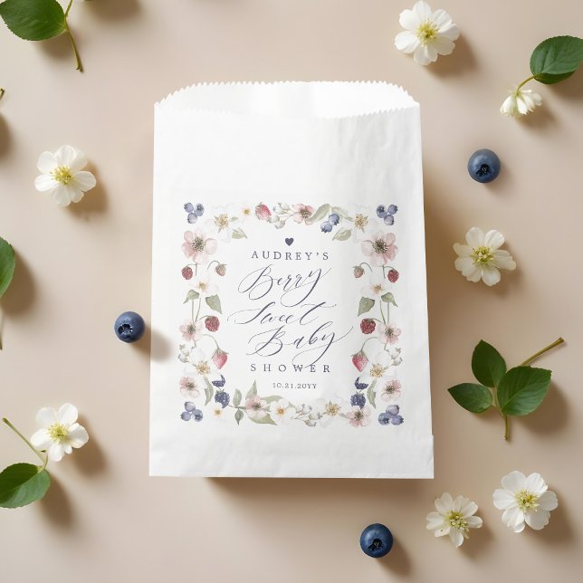 Berry Sweet Baby Shower Wilde Berries & Blume Geschenktütchen (Berry Sweet Baby Shower Wild Berries & Flowers Favor Bag)