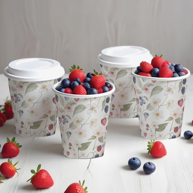 Berry Sweet Baby Shower Wilde Berries & Blume Pappbecher (Berry Sweet Baby Shower Wild Berries & Flowers Paper Cups)