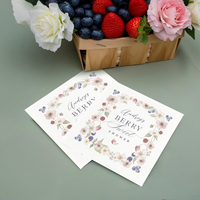 Berry Sweet Baby Shower Wilde Berries & Blume Serviette (Berry Sweet Baby Shower Wild Berries & Flowers Napkins)