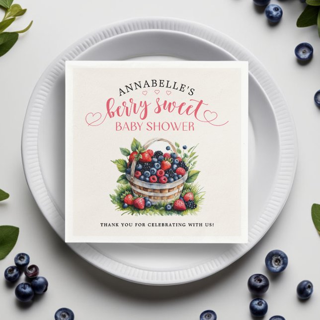Berry Sweet Baby Shower Wilde Berries Serviette (Von Creator hochgeladen)