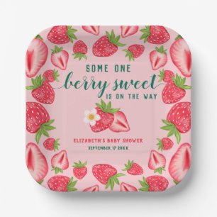 Berry Sweet Baby Strawberry Baby Dusche Custom Pappteller