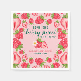 Berry Sweet Baby Strawberry Baby Dusche Custom Serviette