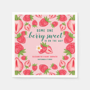 Berry Sweet Baby Strawberry Baby Dusche Custom Serviette
