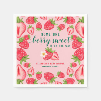Berry Sweet Baby Strawberry Baby Dusche Custom Serviette