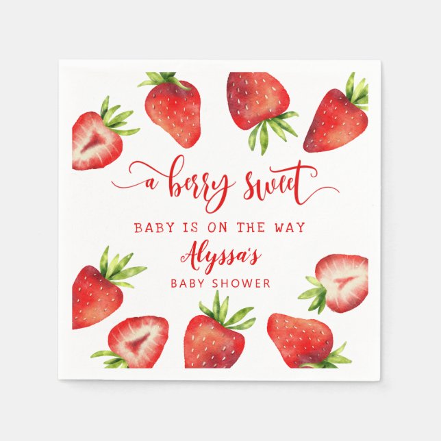Berry Sweet Baby Strawberry Baby Dusche Serviette (Vorderseite)