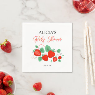 Berry Sweet Baby Strawberry Baby Dusche Serviette