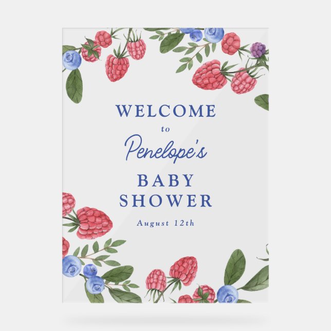 Berry Sweet Berries Baby shower Affiche de bienven (Recto)