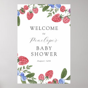Berry Sweet Berries Babydusche Begrüßungszeichen Poster